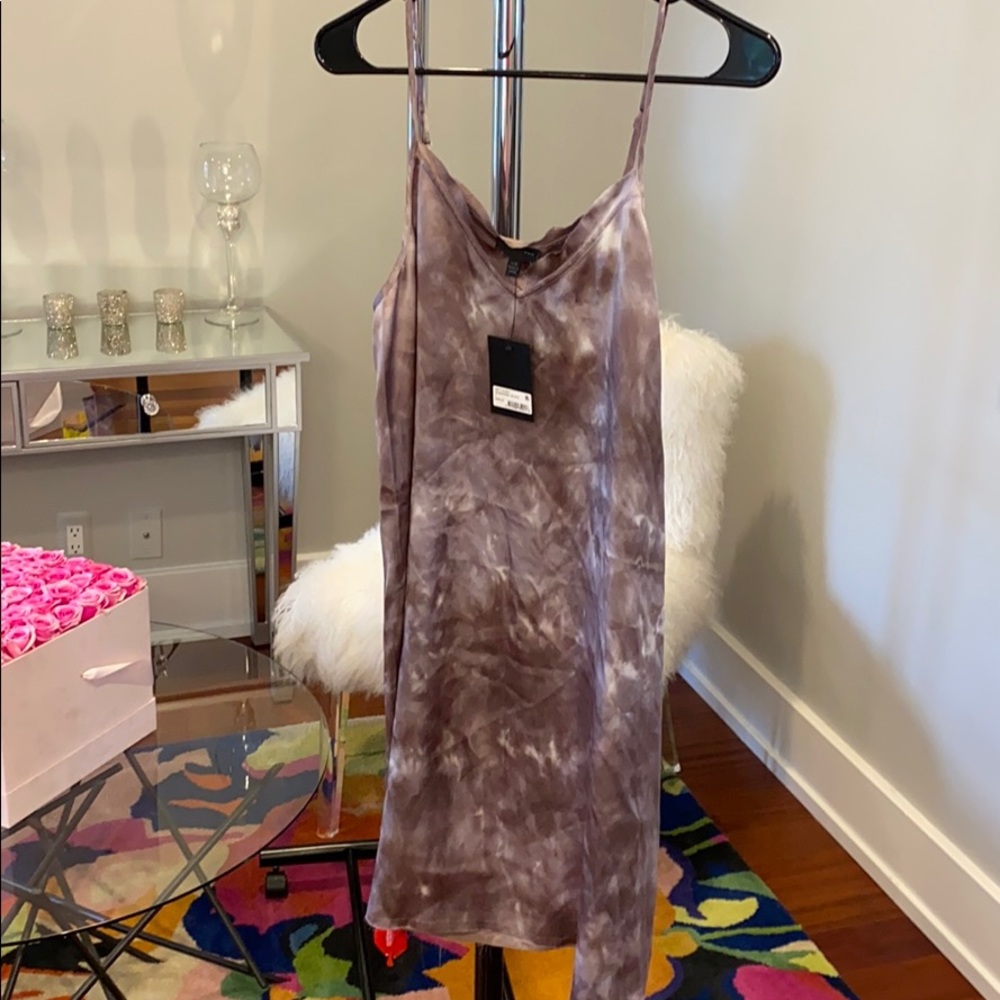ATM Tie-Dyed Silk Mini Slip Dress